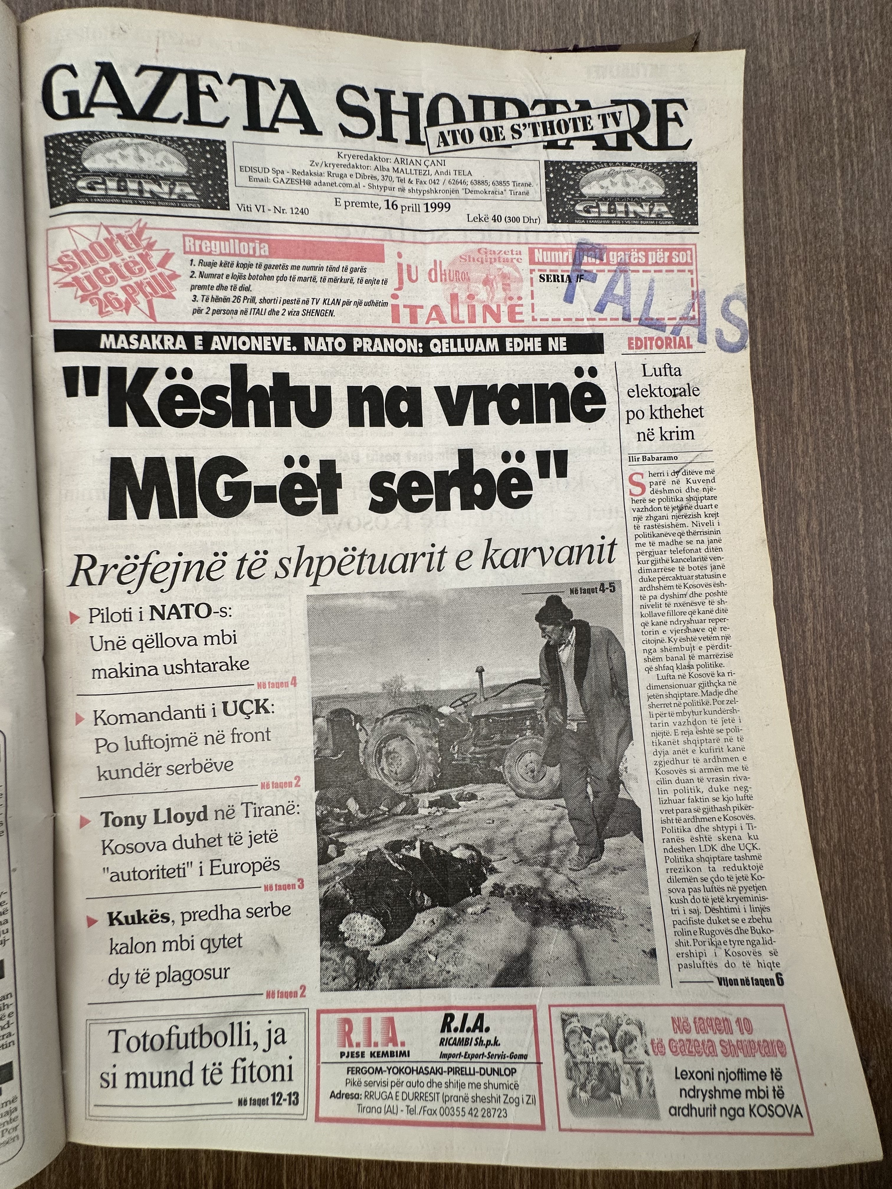 Gazeta Shqiptare 1999-04-16